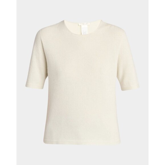 The Row Ipar Top in Pale Green Small Womens Cashmere SHort Sleeve Sweater - Picture 8 of 13